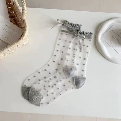 🧦 Tienda oficial de TLOPA® – Calcetines transpirables de seda helada con diseño de lunares