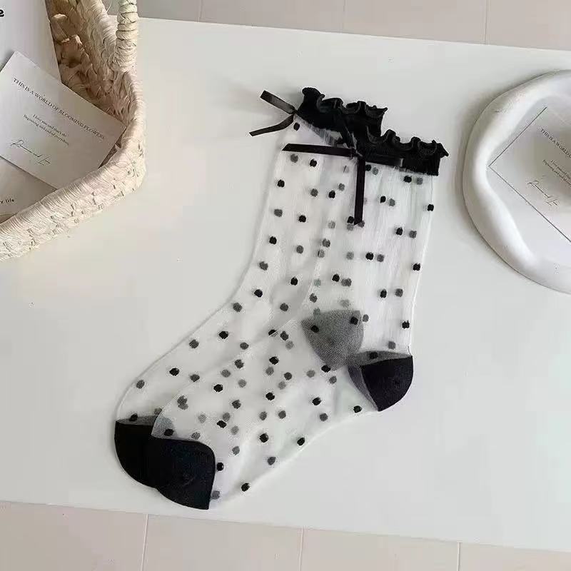 🧦 Tienda oficial de TLOPA® – Calcetines transpirables de seda helada con diseño de lunares